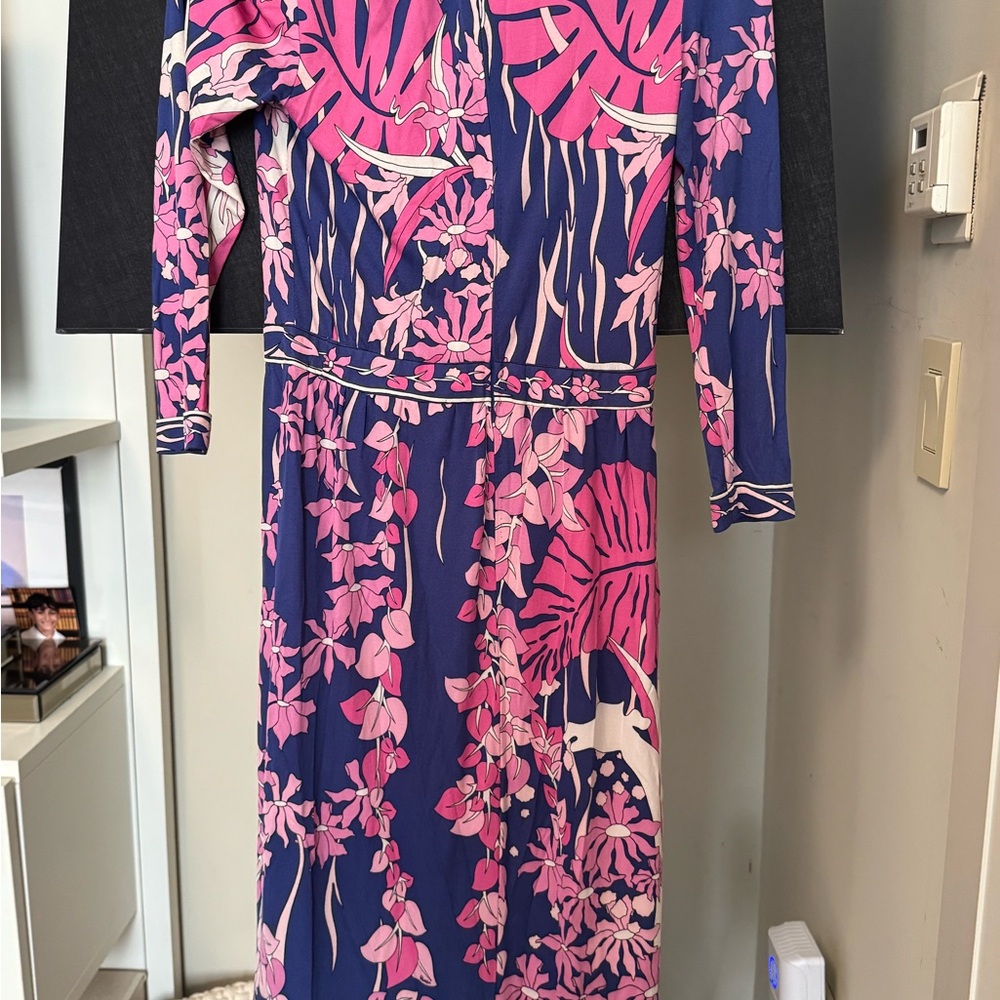 Floral Pink and Blue Women's Dress